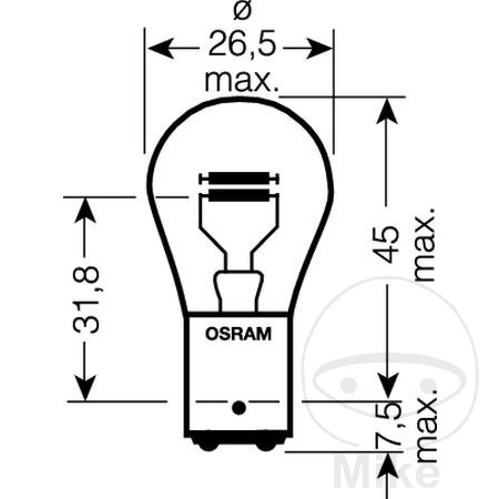 OSRAM Lámpara bombilla 12V 21/4W BAZ15D - Imagen 2 de 2