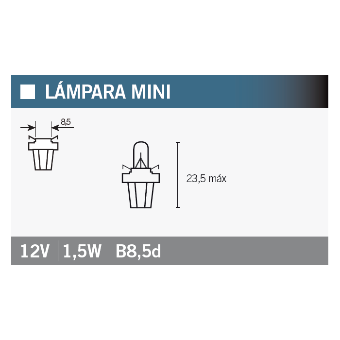 lámpara bombilla 2752mf 12v1,5w