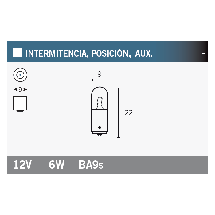 lámpara bombilla osram 3886x 12v6w