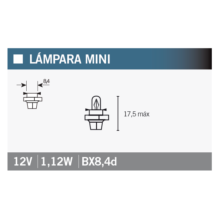 lámpara bombilla osram 2473mfx6 12v1.1w