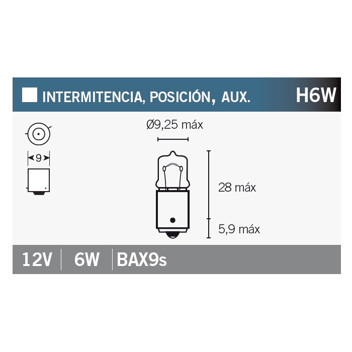 lámpara bombilla osram 64132 h6w
