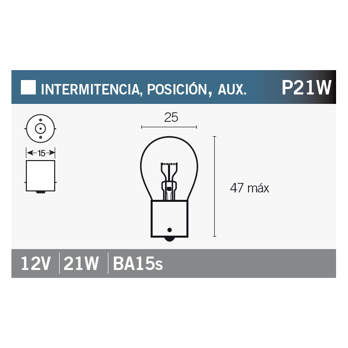 OSRAM OSRAM 7506 P21W Glühbirne für Motorräder - Bild 1 von 1