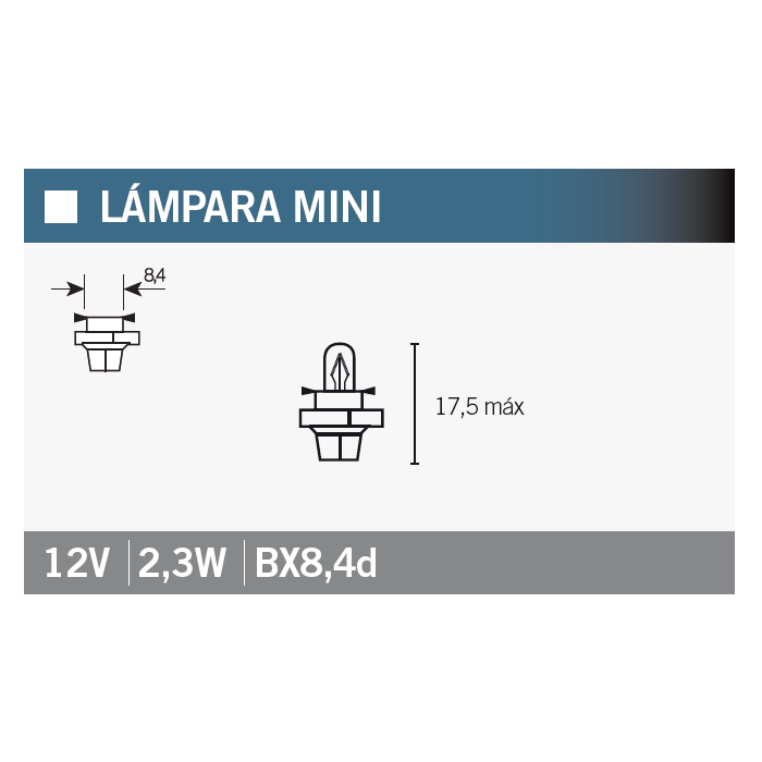 lámpara bombilla osram 2723mfx6 bx8,4d