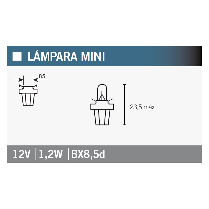 lámpara bombilla osram 2721mfx bx8,5d 12v1,2w
