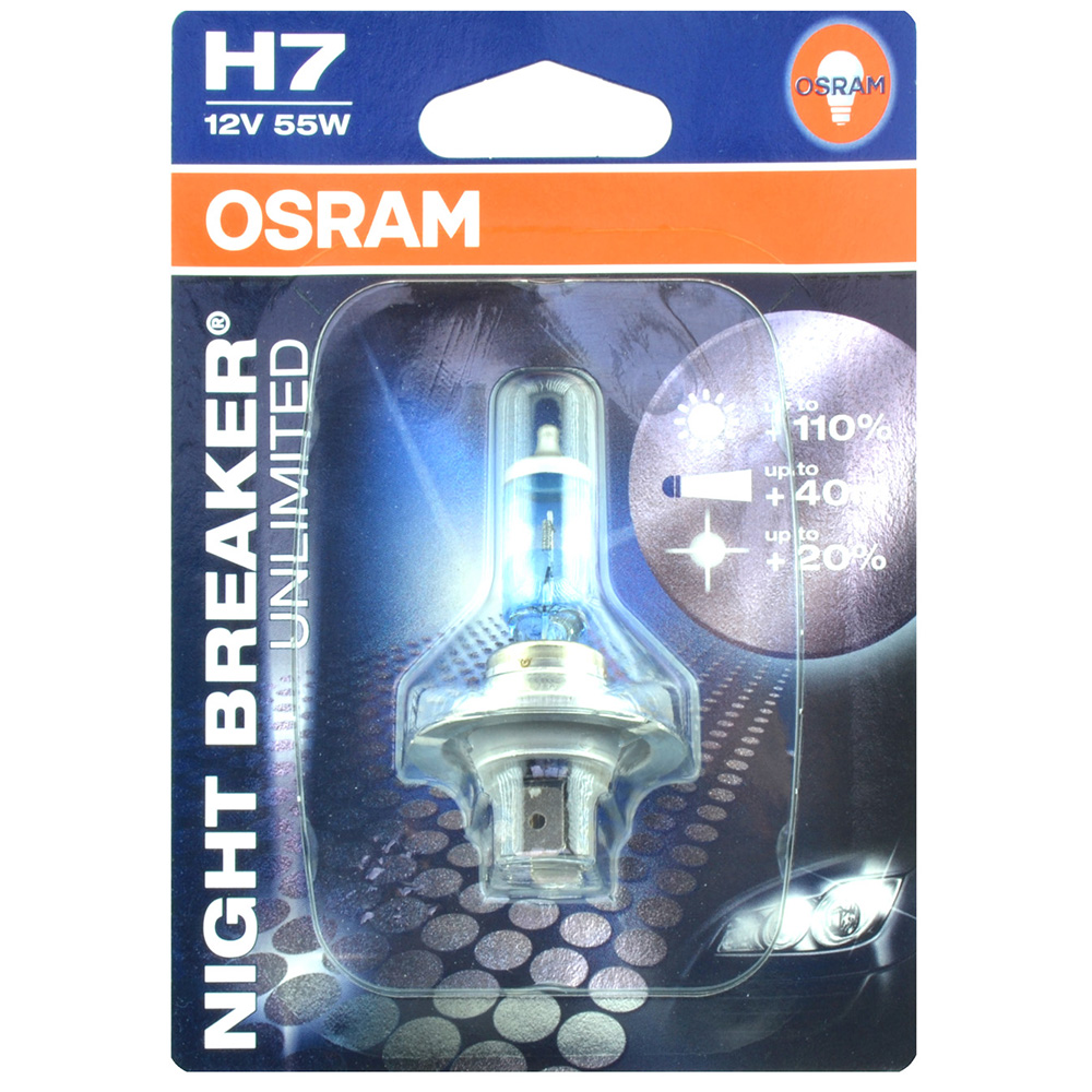 lámpara bombilla osram h7 night breaker laser