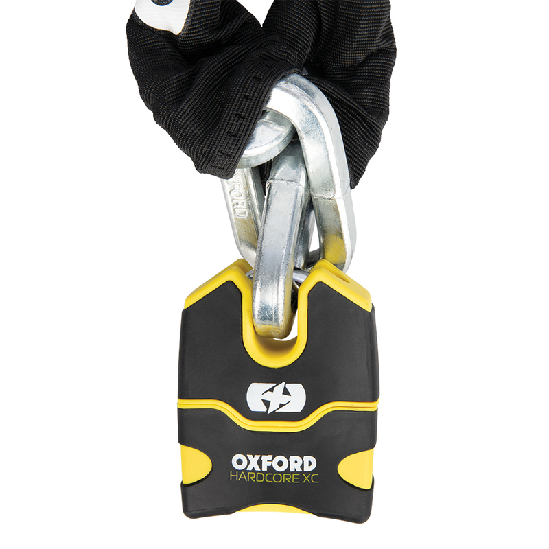 candado + cadena con funda hardcore xc13 - 1.2 m x 13 mm