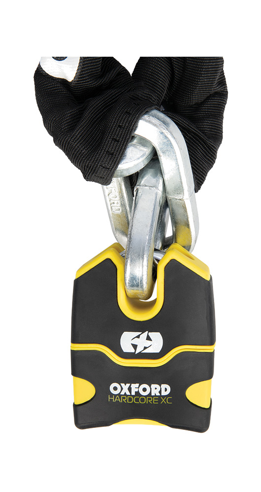 candado + cadena con funda hardcore xc13 - 2 m x 13 mm