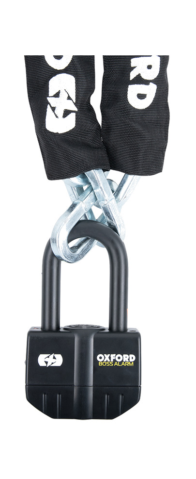 candado con alarma boss alarm 16mm + cadena 12mm x 2,0m