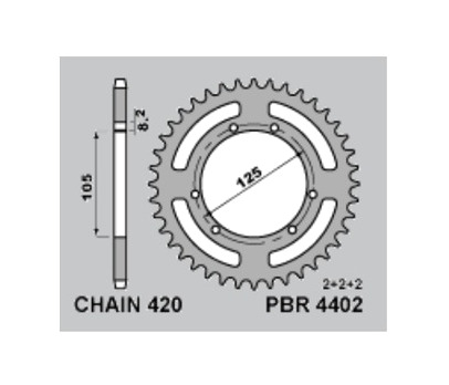 standard acél hátsó lánckerék. 4402 - 420