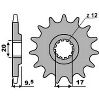 piñon para cadena 428