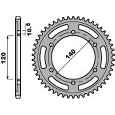 corona plato trasmision de acero 530