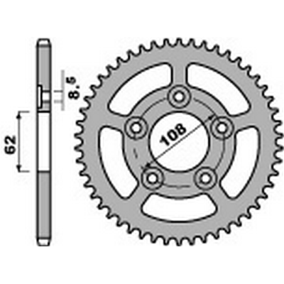 corona plato trasmision de acero 39 520
