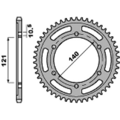 corona plato trasmision de acero estandar 45 520 4427