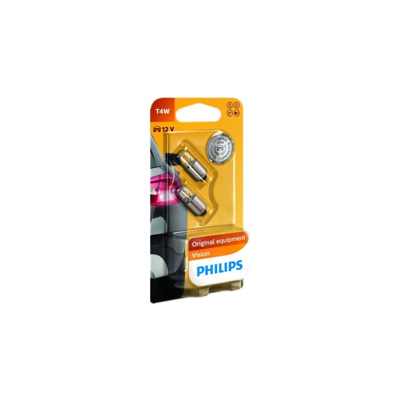 blister 2 bombillas estandar  taw philips 12v 4w ba9s