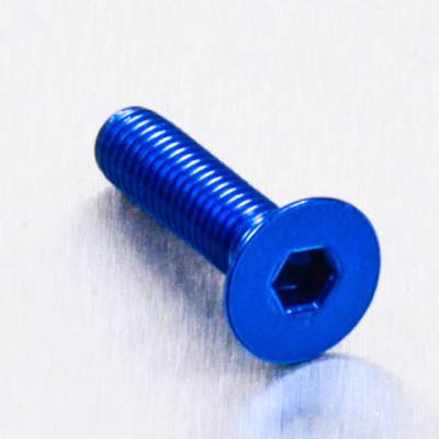 tornillo de aluminio avellanado  m5 x (0.8mm) x 20mm azul lcs520b