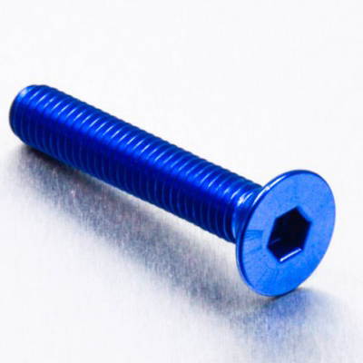 tornillo de aluminio avellanado  m6 x (1.00mm) x 35mm azul lcs635b