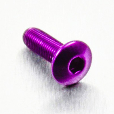 tornillo de aluminio cabeza redondeada  m4 x (0.5mm) x 12mm fine violeta