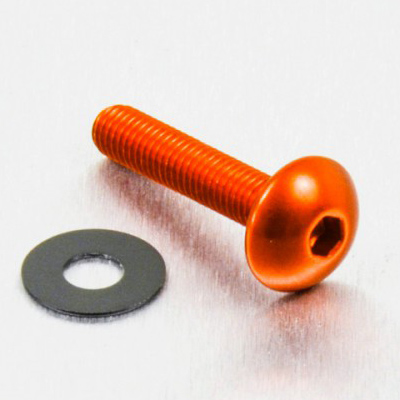 tornillo de aluminio cabeza redondeada  m5 x (0.8mm) x 20mm naranja lfb5