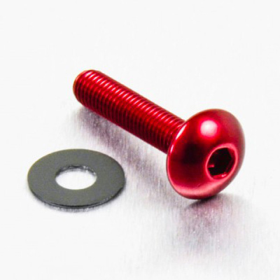 tornillo de aluminio cabeza redondeada  m5 x (0.8mm) x 20mm rojo lfb520r
