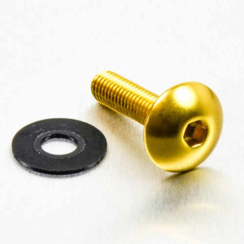 tornillo de aluminio cabeza redondeada  m6 x (1.00mm) x 25mm oro lfb625g