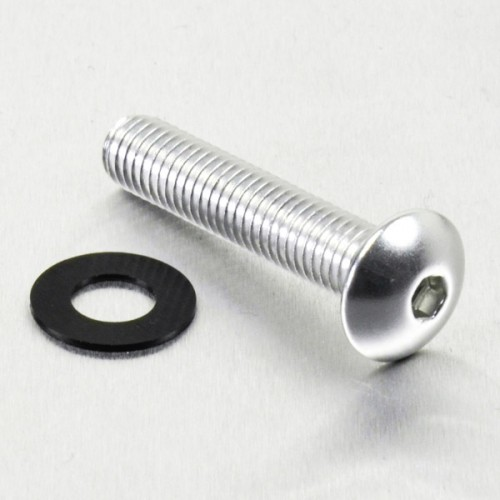 tornillo de aluminio cabeza redondeada  m8 x (1.25mm) x 40mm plata lfb84