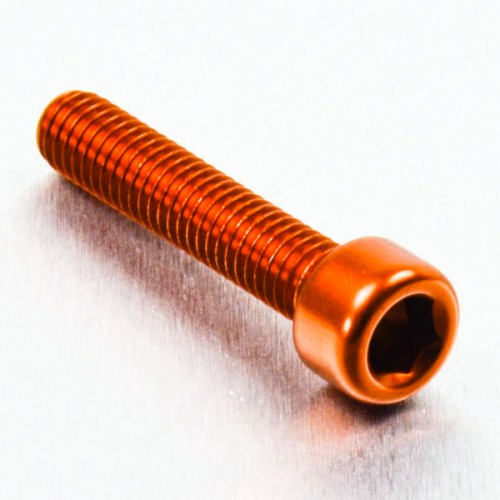 tornillo de aluminio cabeza cilíndrica  m6 x (1.00mm) x 30mm naranja lpb