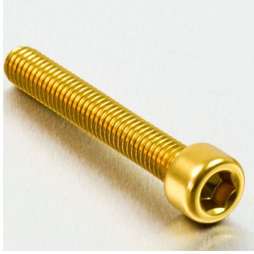 tornillo de aluminio cabeza cilíndrica  m6 x (1.00mm) x 40mm oro lpb640g