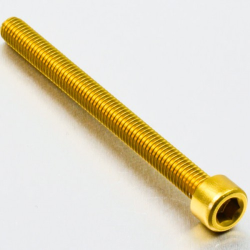 tornillo de aluminio cabeza cilíndrica  m6 x (1.00mm) x 90mm oro lpb690g