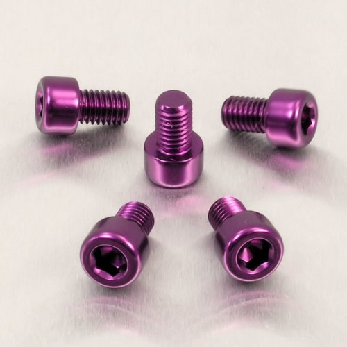 tornillo de aluminio cabeza cilíndrica  m8 x (1.25mm) x 12mm violeta lpb