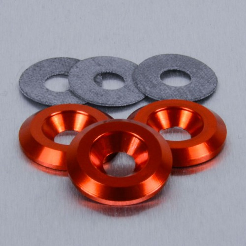 arandela de aluminio avellanada  m6 naranja lwac6-22o