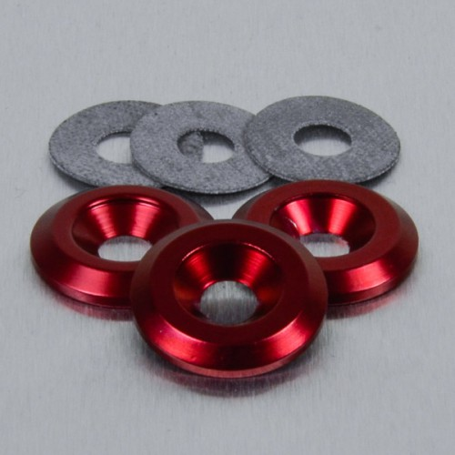 PATIKIL 40 Paar M6 Schrauben Set - Alu Unterlegscheiben Orange Für Auto Tuning