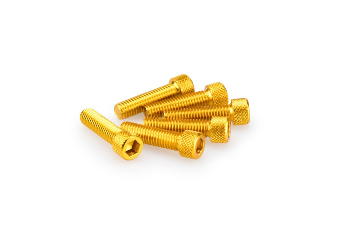 pack blister 6 tornillos de aluminio m8 x 30mm - tornillería anodizada