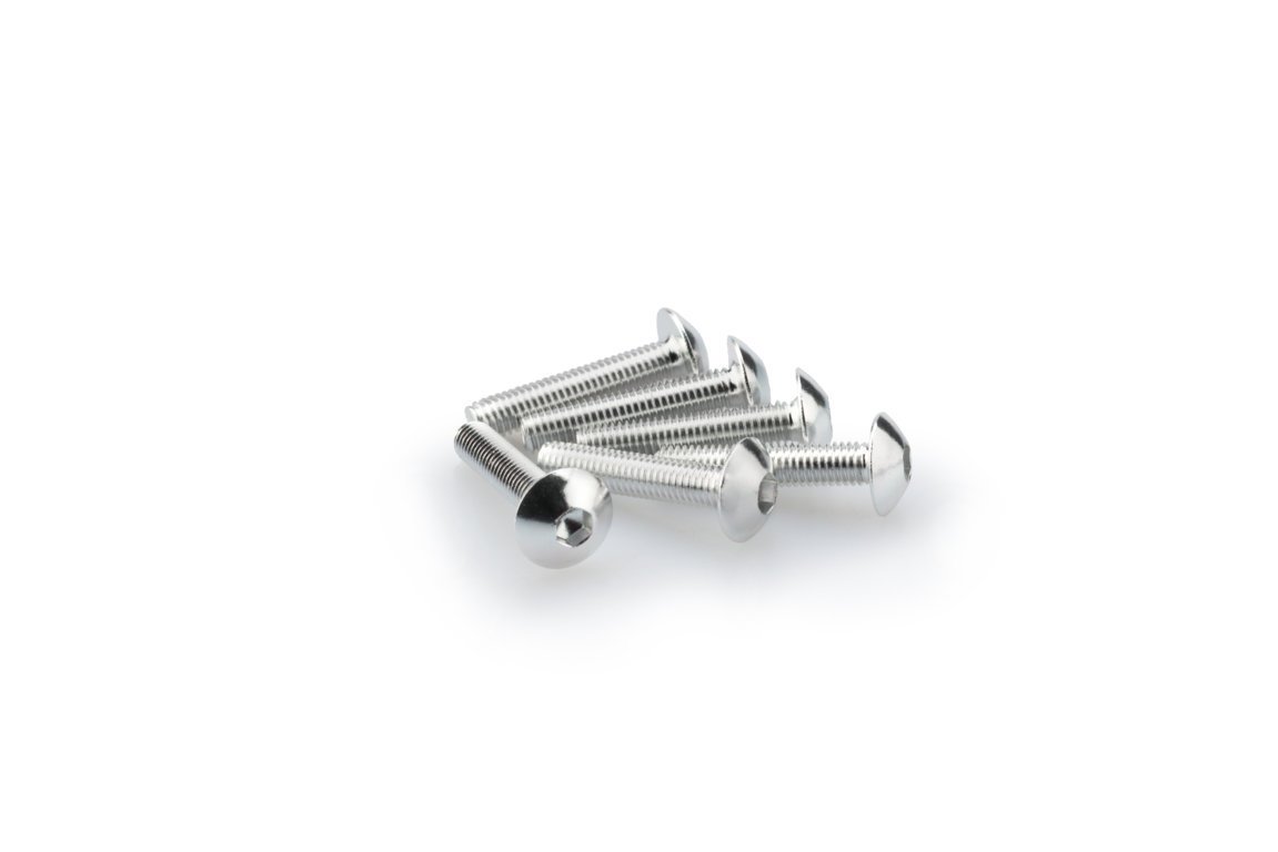 pack blister 6 tornillos de aluminio cabeza abombada m5 x 25mm