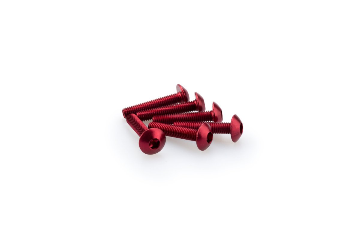 pack blister 6 tornillos de aluminio cabeza abombada m5 x 25mm