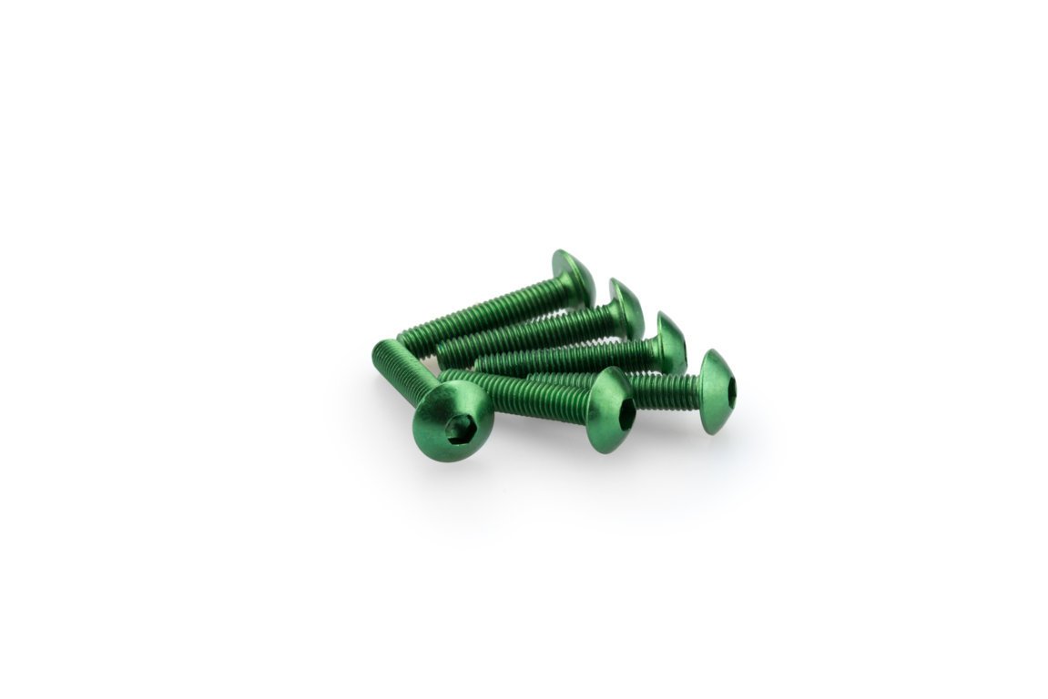pack blister 6 tornillos de aluminio cabeza abombada m5 x 25mm