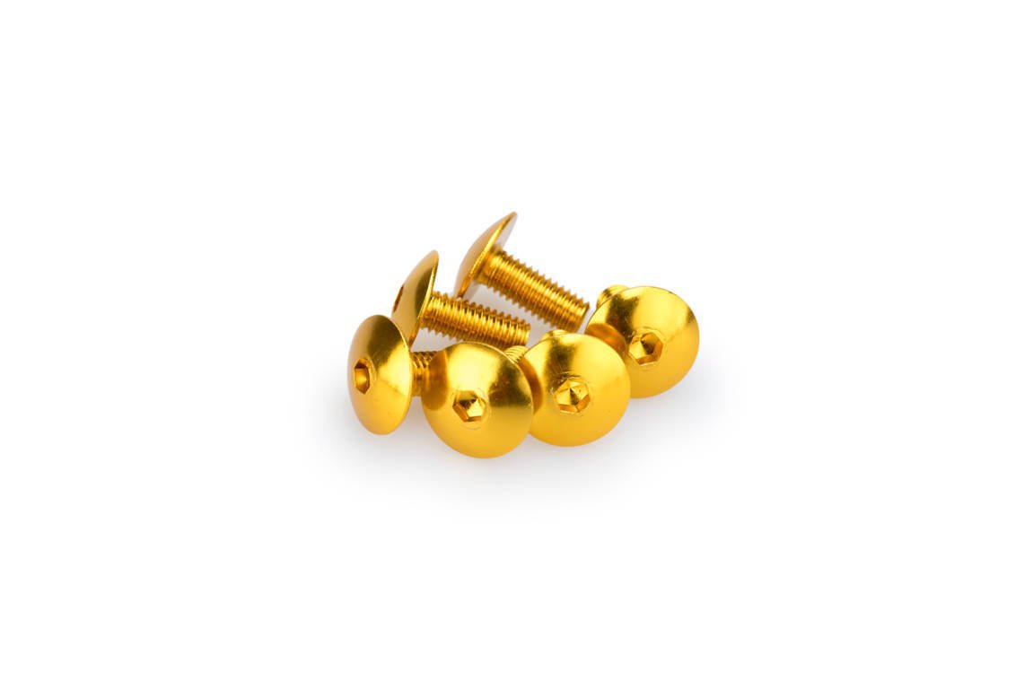 pack de 6 tornillos de aluminio con cabeza abombada m6 x 15mm