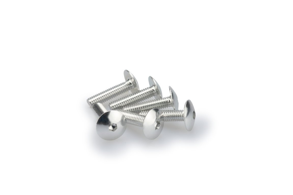 pack de 6 tornillos de aluminio cabeza abombada m6 x 25mm