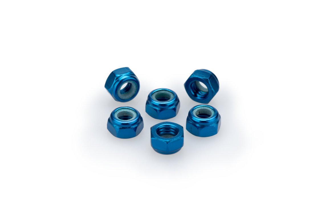 pack de 6 tuercas de aluminio con freno autoblocante m5
