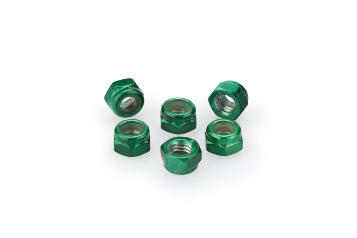 pack de 6 tuercas de aluminio con freno autoblocante m5