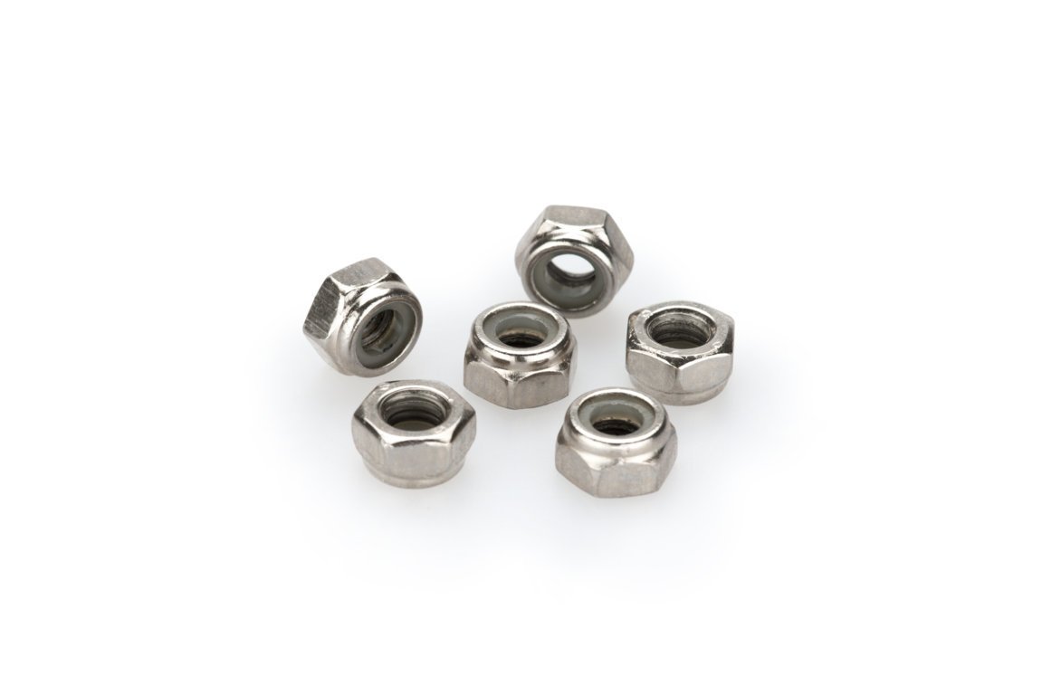 pack de 6 tuercas de aluminio con freno autoblocante m6