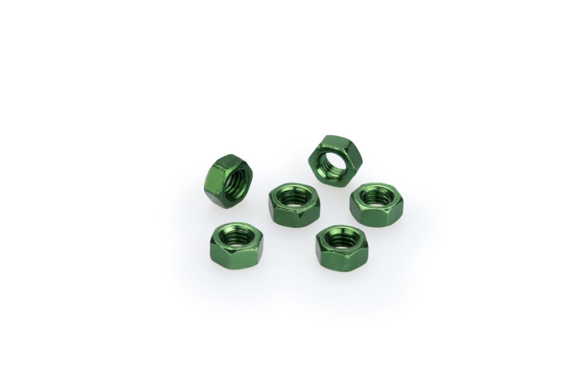 pack de 6 tuercas de aluminio m5 con anodizado