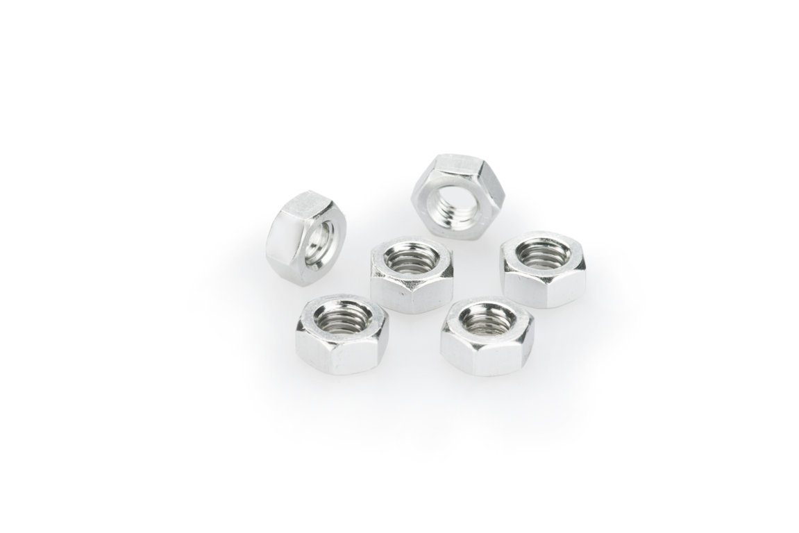 pack de 6 tuercas de aluminio m6 para tornillería en anodizado