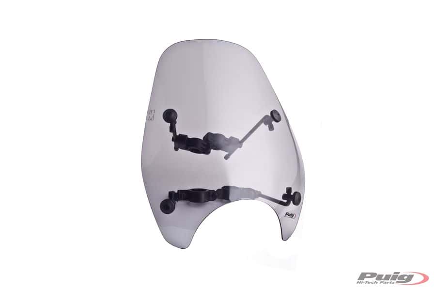 carenabrises universales para motocicletas custom y naked - ahumado y transparente
