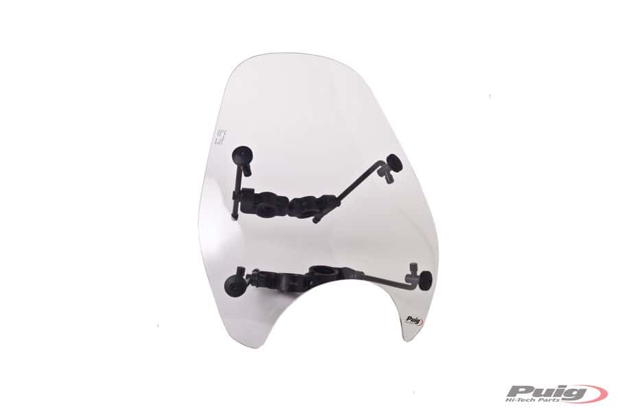 carenabrises universales para motocicletas custom y naked - ahumado y transparente