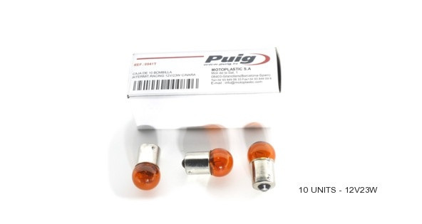 caja de 10 bombillas de intermitentes para motocicletas racing 12v 23w - transparente/naranja