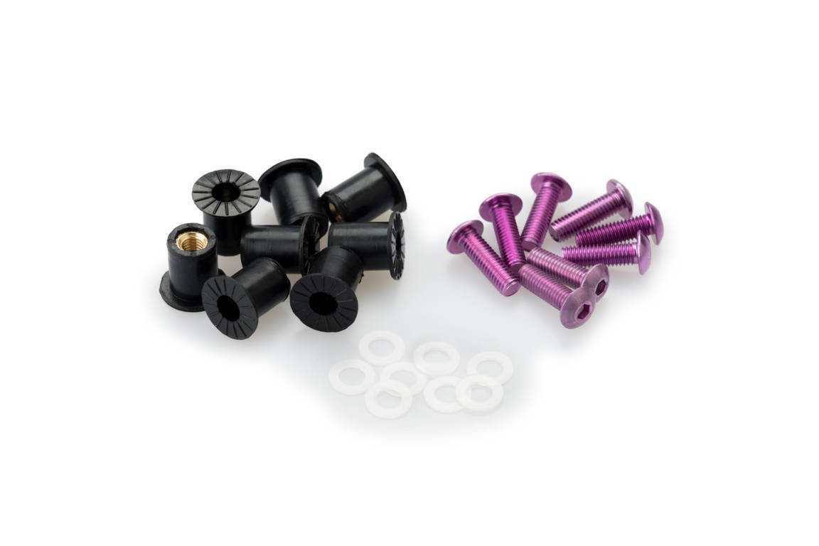 kit de tornillería anodizada para cúpulas de motocicletas