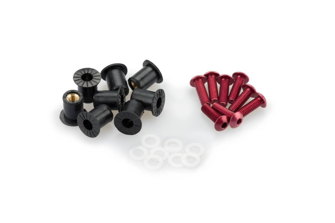 kit de tornillería anodizada para cúpulas de motocicletas
