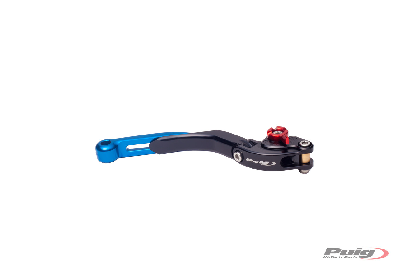 。 34318-RIGHT HANDLE FOR BRAKE, BLACK BODY EXTENDIBLE BLUE