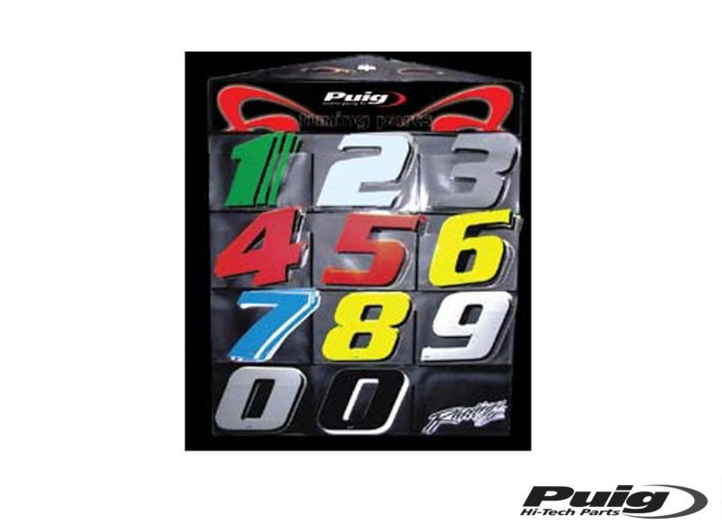 expositor de pared con numeros de vinilo 1 2 3 4 5 6 7 8 9 0 y racing