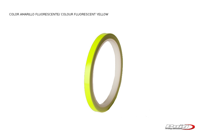 tiras fluorescentes para llantas de moto de 16'' a 18'' - pack de 6 metros